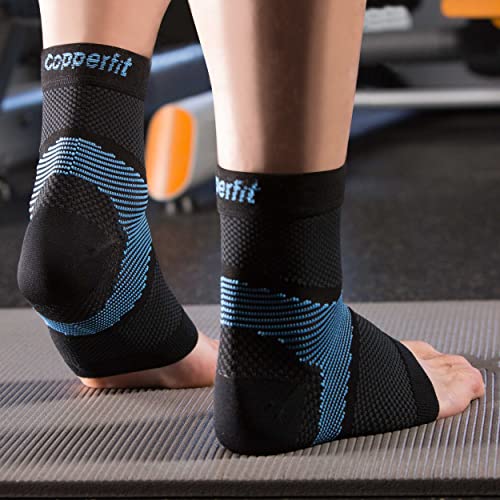 Copper Fit ICE Plantar Fascia Compression Foot and Ankle Sleeve Infused with Menthol, 1 Pair - size: Small/Medium