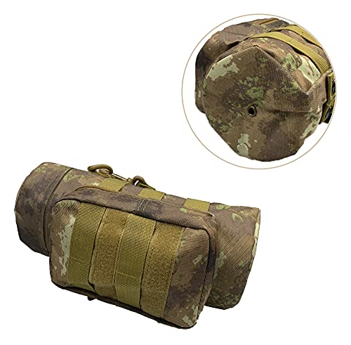 Tactical Molle Water Bottle Holder Pouch Hydration Carrier Bag Tactical EDC Water Bottle Carrier with Detachable Shoulder Strap for Hiking Camping Outdoor Sport Travel - color: Ruin Ash