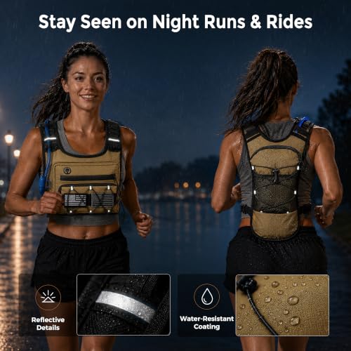 Running Vest Water Backpack with 2L Leak-Proof Bladder for Men & Women - color: Khaki