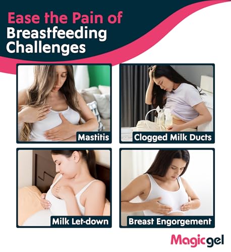 Magic Gel Luxury Breast Therapy Pack | Nipple Pads Breast Feeding Essentials for New Moms | Includes 2X Breast Ice Packs (Hot or Cold) for Breastfeeding or Breast Augmentation Post Surgery Pain Relief