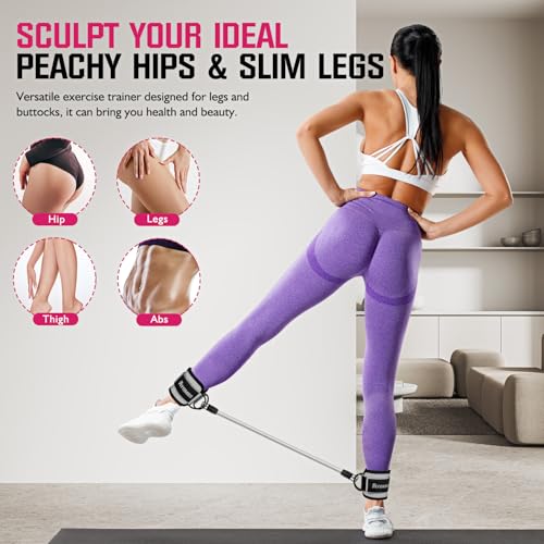 Ayombo Ankle Resistance Bands with Cuffs, Home Gym Workout Equipment, Lifting Glute Butt Exercise Equipment for Women, Ankle Weights Fitness Set, Leg Booty Equipment for Training Perfect Body Shape - color: A-Grey
