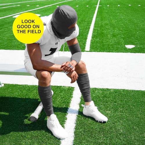 SLEEFS Football Leg Sleeves for Turf Burn and Skin Irritation Protection - color: Light Gray, size: Kids