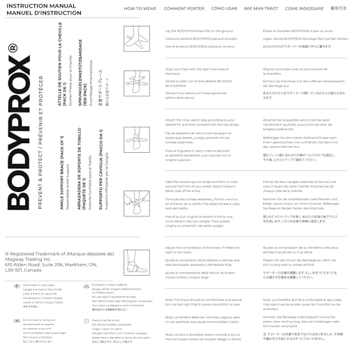 Bodyprox Ankle Support Brace, Breathable Adjustable Wrap, 1 Pack