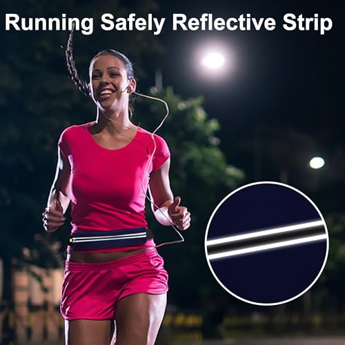 Running Belt Fanny Pack Men and Women Slim Running Bag Money Belt - color: Blue