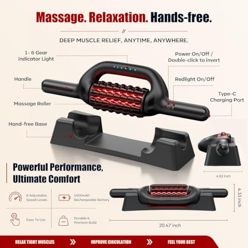 Electric Massager Roller for Back Shoulder Abdomen Leg & Foot with Ice Pack