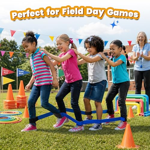 3 Legged Race Bands, Field Day Games for Adults, 4 Players 2pk - color: 2pk(red+blue)-4persons