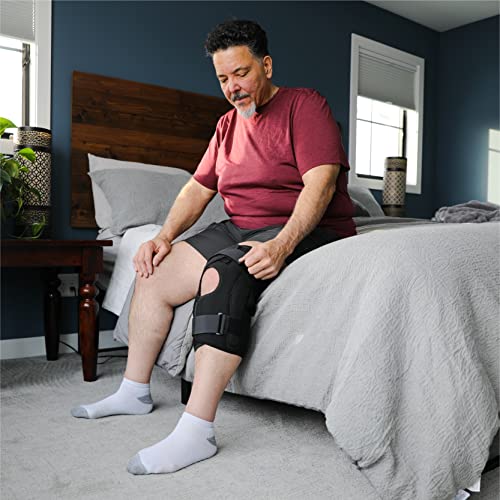 BraceAbility Obesity Hinged Knee Brace - X-Large Overweight to Plus Size Wrap Support for Womens and Mens Arthritis Treatment, Bariatric Joint Pain Relief, Kneecap Instability, Ligament Weakness (XL) - size: X-Large