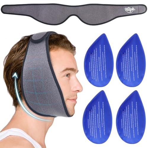Hilph Wisdom Teeth Ice Pack Head Wrap, Face Ice Pack for Jaw Oral Surgery - color: Grey
