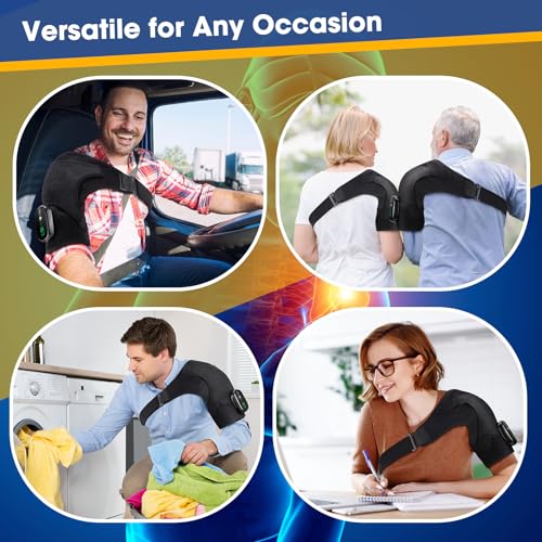 WoloyHeatie Cordless Shoulder Heating Pad with Massage, FSA Eligible Items - color: Black