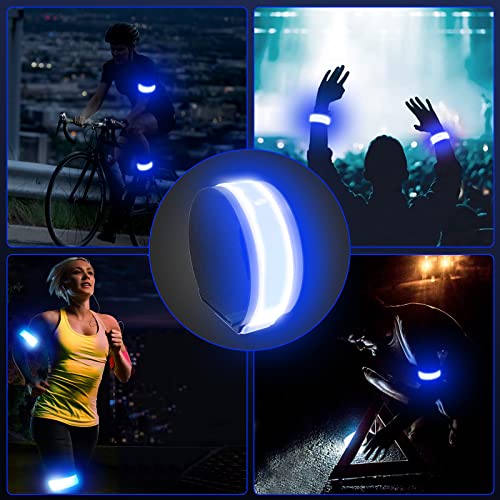 2 Pack USB-C Rechargeable Safety Lights for Runners, 360° Reflective LED Bracelets Armbands Reflectors for Walking at Night - color: Green