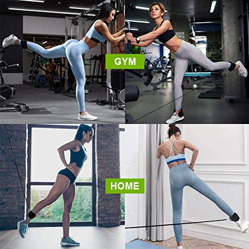 8 Pcs Resistance Bands Set Workout Bands for Leg and Butt, Fabric Non Slip Training Exercise Band with 2 Legs Ankle Straps Door Anchor for Men Women Home Fitness Gym Yoga Squat Glute