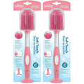 Dr. Brown's Soft Touch No Scratch Baby Bottle Cleaning Brush Nipple Cleaner with Stand and Storage Clip, BPA Free, Pink (Pack of 2) - style: 2 Pack, Pink