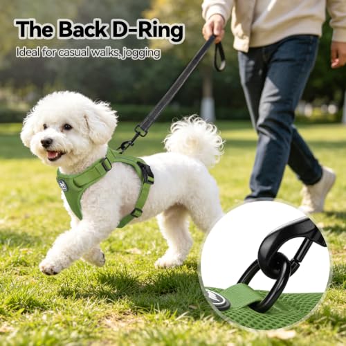PoyPet Mesh Dog Harness, Reflective Breathable Puppy Vest for Small Dogs - color: Grass Green, size: S