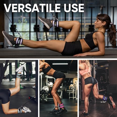 APEXUP Ankle Strap for Cable Machine, Ankle Resistance Bands, Cable Kick Back Ankle Straps for Gym, Glute Workouts, Leg Extensions, Adjustable Straps with Neoprene Padding - color: Black, style: Pair