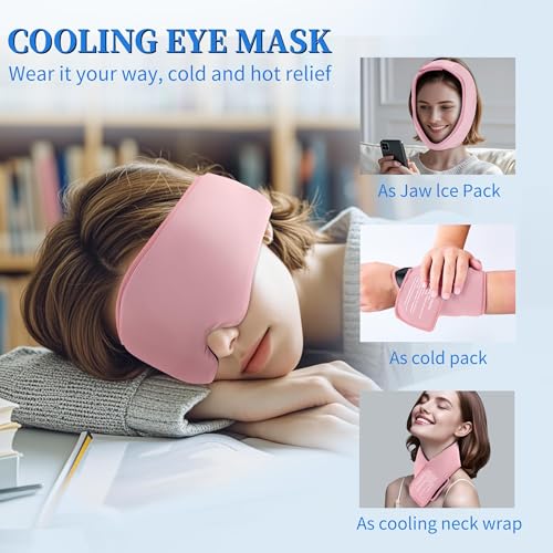 Cooling Gel Eye Mask for Puffy Eyes, Self Care Gift for Women, Pink - color: Pink