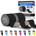 SB SOX Original Cotton Kinesiology Tape Roll (16ft) - color: Black (2-Pack)