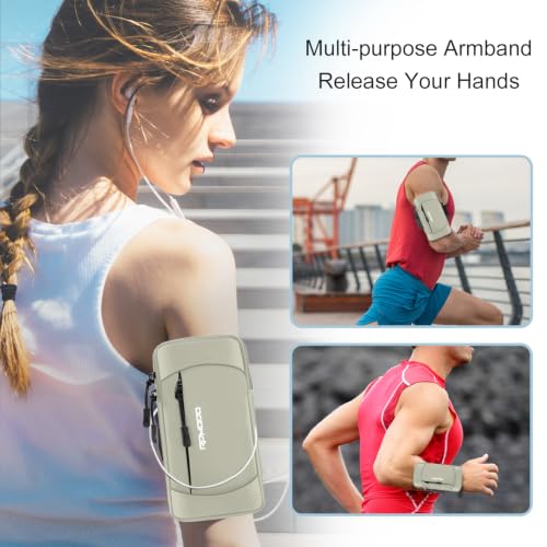 Cell Phone Armbands for Women Men, Adjustable Wrist Bag 7.5" Khaki - color: 04-Grey