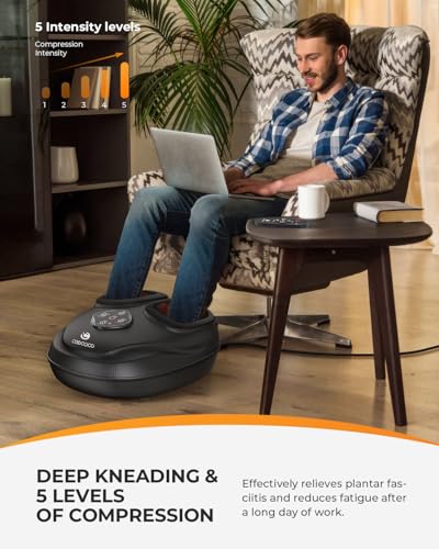 CooCoCo FSA Eligible Shiatsu Foot Massager with Heat and Remote - color: Inky