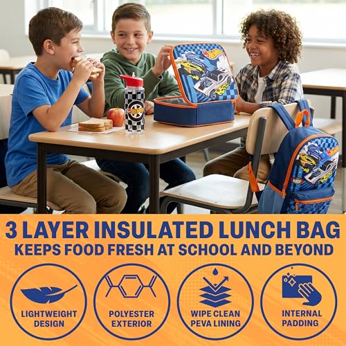 Get Trend Hot Wheels Boys Backpack, 4 Piece Set - color: Multi Hot Wheels