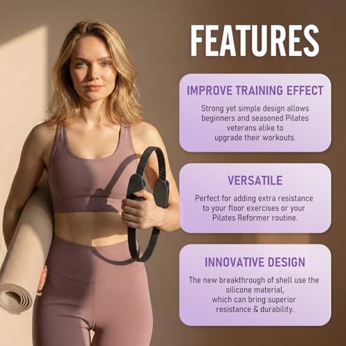 JKSHMYT Pilates Ring, 14.5 inch Magic Circle Pilates Equipment - color: Dark