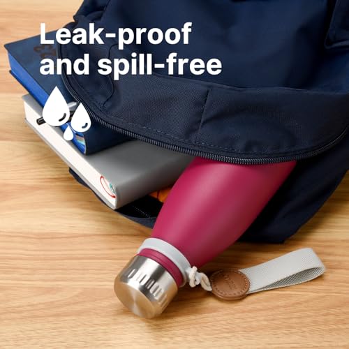 Kids Water Bottle for School,9 oz Stainless Steel,Leak Proof (Purple) - color: Purple, size: 9 Ounces