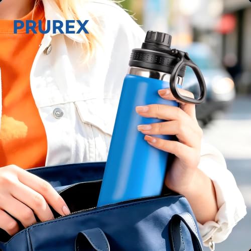 Spout Lid for Thermoflask, Takeya, Simple Modern 12-64oz Wide Mouth Bottle - color: Blue+Black