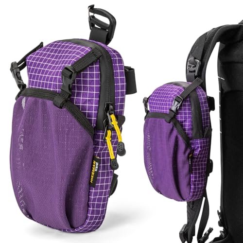 HIKEMAN Backpack Shoulder Strap Pouch - Smartphone Strap Pack,Waterproof Backpack Strap Pocket Attachment Bag for Hikers,Small Crossbody Bag Waist Pack for Sports Hiking Camping(Purple) - color: Purple