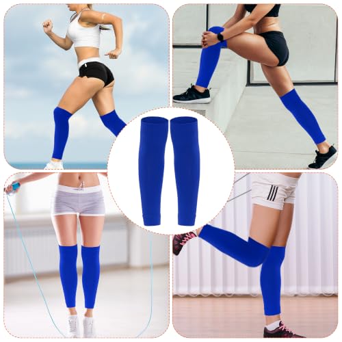 phnydreg 3 Pairs Leg Sleeve Shin Pre Cut Socks for Kids Youth Men Women Soccer Running Cycling - color: Blue