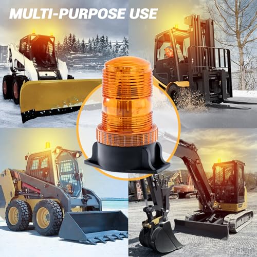 6-Pcs 30 LEDs Amber Forklift Beacon Strobe Light, Emergency Warning Safety Flashing Lights for DC 10-110V Construction Work Trucks, Mower, Tractor, Golf Carts, Bus, Snow Plow, Towing Vehicles - size: 6-PCS