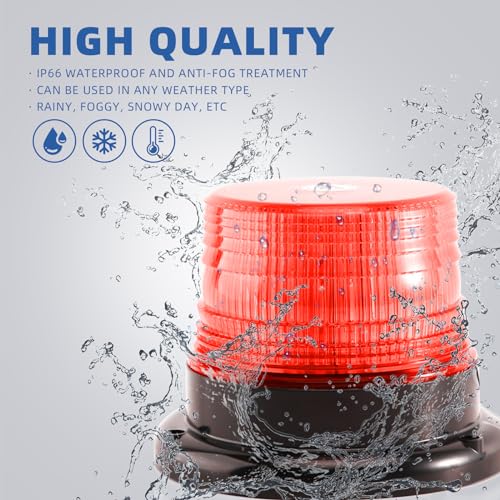 Red Rooftop Beacon Strobe Lights w/Magnetic Base, 1-Pcs - color: 1× Red