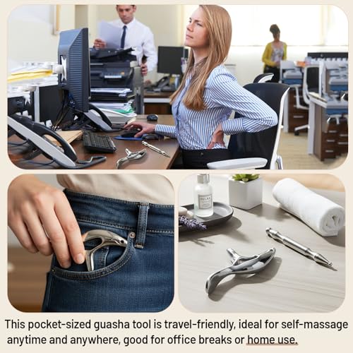 2 Pcs Trigger Massage Tool Acupuncture Pen Gua Sha Massage Scraping Tool Manual Reflexology Body Point Deep Tissue Muscle Scraper Massager for Head Neck Hand Waist Calf Foot(Silver,Large) - color: Silver, size: Large