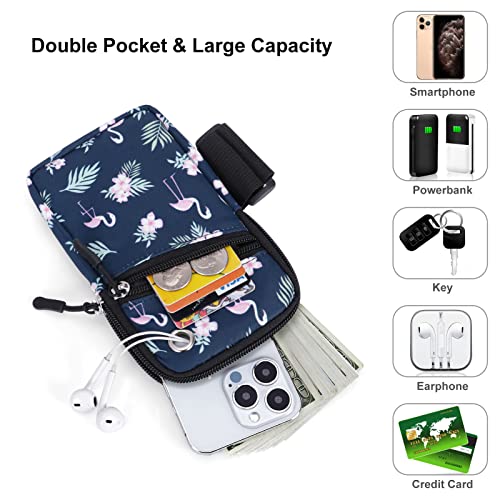 Cell Phone Armbands Pouch for Women Running Bag Compatible with Cellphone 6.28 Inches Full-Screen, Flamingo - color: Flamingo