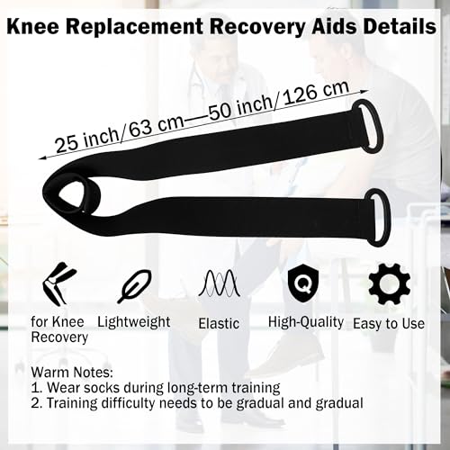 Knee Replacement Recovery Aids Kit - Leg Lifter Strap Elastic Exercise Bands for Knee, Hips, Hamstrings