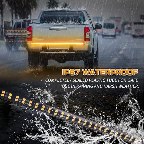 60 inch Tailgate Lights Strip Amber Strobe Lights - color: Amber/Yellow