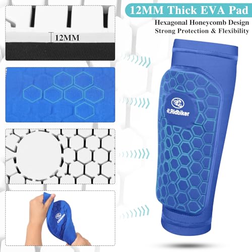Soccer Shin Guards Shin Pads for Kids Youth Adult - color: Blue, size: 3X-Small
