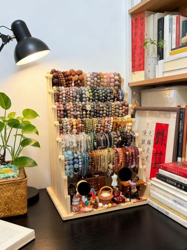 Multi-Tier Wooden Washi Tape & Sticker Organizer, Desktop Display Rack for Craft Storage, Jewelry Bracelets, Ribbons - Gift for Planner Enthusiasts H-6 - size: 6-Tier