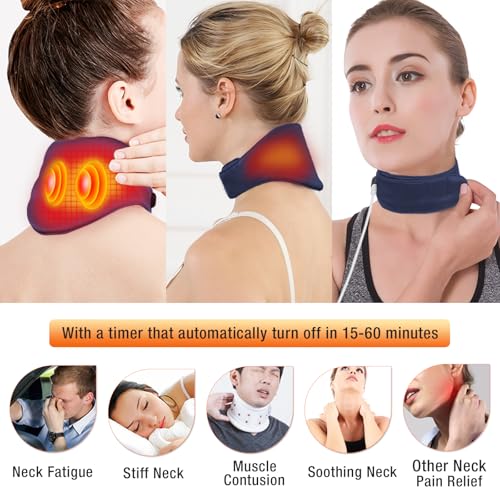 Neck Heating Pad, Arris Heated Neck Wrap with Adjustable Time and Temperature Control, USB Powered Neck Pain Relief, Stiffness Relief or Postoperative Recovery Blue - color: Blue