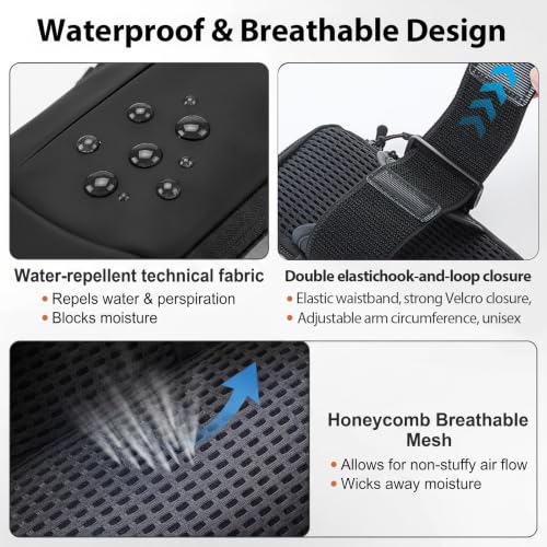 Waterproof Cell Phone Crossbody Bag with Arm Band, Removable Shoulder Strap Phone Holder Pouch for iPhone Android Up to 7'', for Running Hiking Travel Workout
