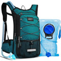 Hydration Backpack with 3L Water Bladder, Small Hydration Pack Backpack for Men Women, Lightweight Water Backpack with Cooler Layer for Running, Biking, Hiking - color: Dark Emerald