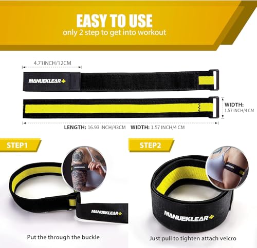 MANUEKLEAR Blood Flow Restriction Bands for Women Butt Lift - color: Black