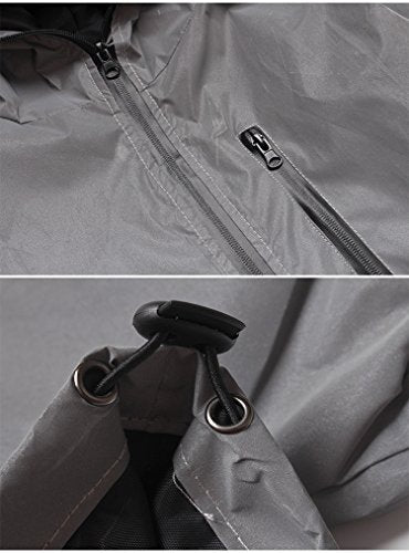 Men Reflective Coat Hooded Windbreaker Running Pocket Jacket - size: 4X-Large