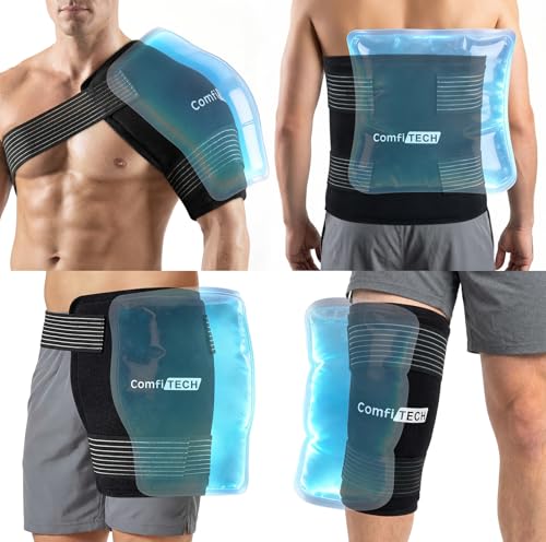 ComfiTECH Reusable Multipurpose Ice Pack with Adjustable Straps, 9" x 12" - size: Large 9" ×12“