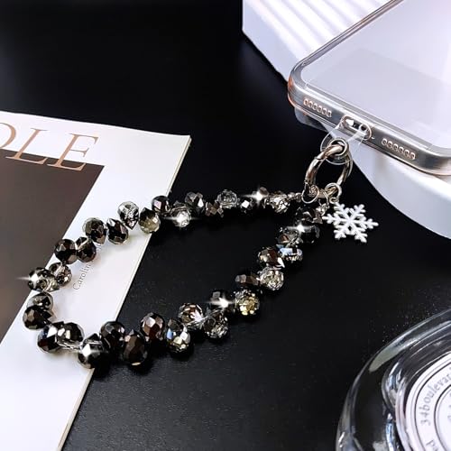 C.J.M.K Beaded Phone Wristband, Lanyard Chain - color: 09-black