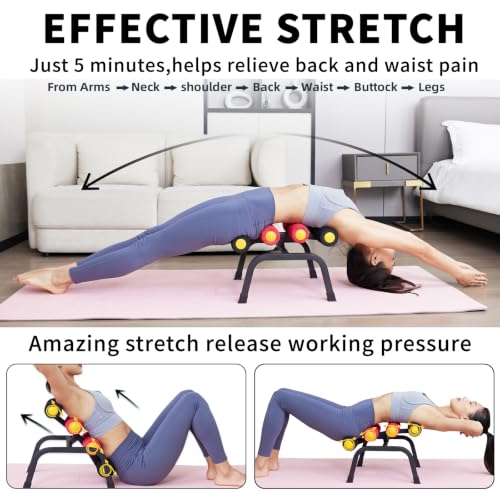 Mini Foldable Inversion Table, Back Stretcher with Massage Roller