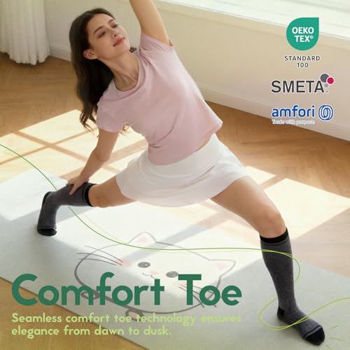 Compression Socks Women & Men 15-20 mmHg for Flying - color: I1-3pairs (Dark Gray&steel Blue&light Gray), size: Large-X-Large