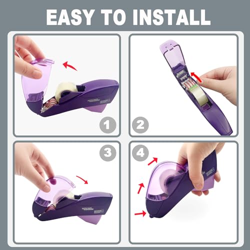 Automatic Tape Dispenser for Wrapping Gifts, Handheld Packaging Tape Dispenser Gun with Cutter, Dispensers for Adhesive Tapes-Grey - color: Grey