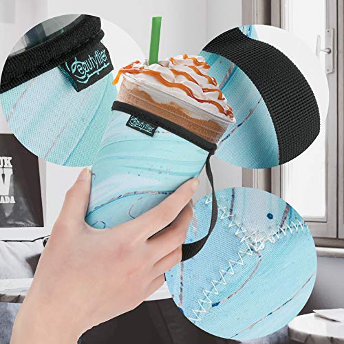 Reusable Insulated Neoprene Iced Coffee Sleeve, Hot & Cold Drink Cooler Cover for 16-32oz Cups, Compatible with Starbucks/Dunkin/McDonalds, Durable Beverage Holder for Cold Soda, Multi-Pattern Options - color: Pattern4