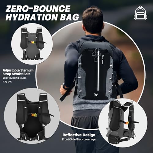 Hydration Backpack - Lightweight Water Backpack with 2L Water Bladder, Small Hiking Backpack for Running Cycling Camping Rave for Men Women - color: Gray1