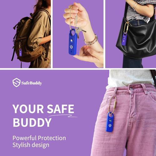 Personal Alarm for Women, Men, Kids, Elderly, Self Defense - Designed by Women 140DB Extra Speakers Alarm with Strobe Light, Rechargeable, Safety Alarms and Premium Keychain (Elegant Purple) - color: Elegant Purple