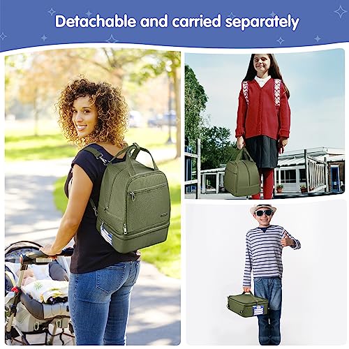 Derbiedersinn Breast Pump Bag, Compatible with Spectra Pumps, Insulated Carrying Case with Cooler for Milk Storage, Travel, Work, Daycare，Green - color: Green